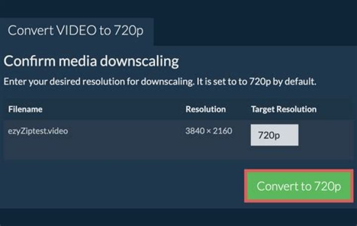 How can I convert a 1080p wmv video to a 720p video?