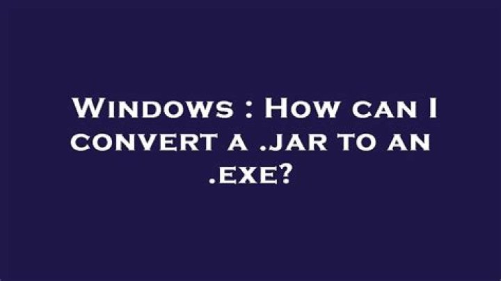 How can I convert a .jar to an .exe?