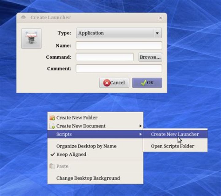 How can I create launchers on my desktop?