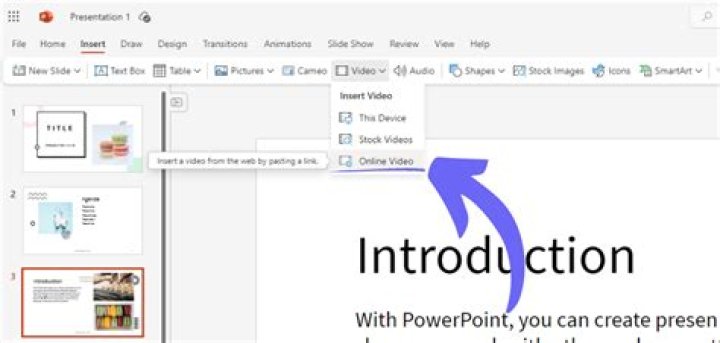 How can I embed an AVI video in a PowerPoint presentation?
