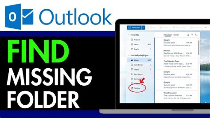 How can I find a lost folder in Outlook?
