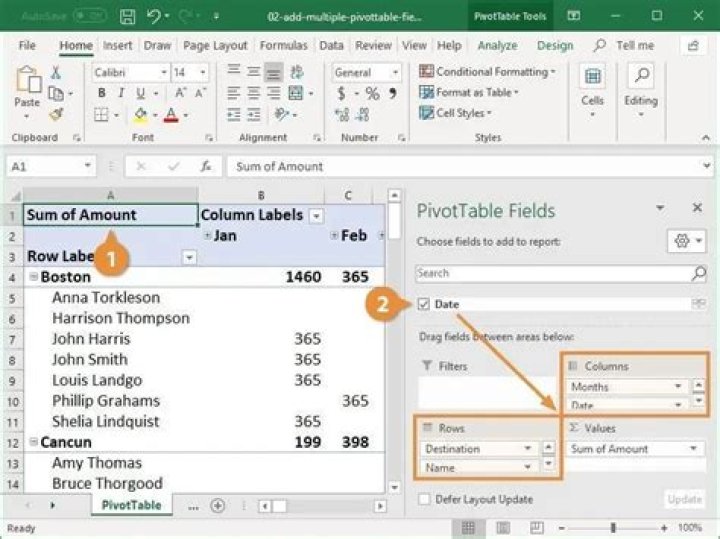 How can I get the number of rows in an Excel pivot table for use outside the pivot table?