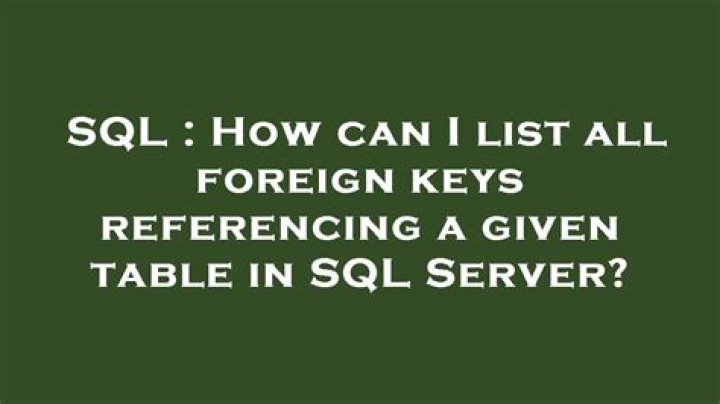 How can I list all foreign keys referencing a given table in SQL Server?
