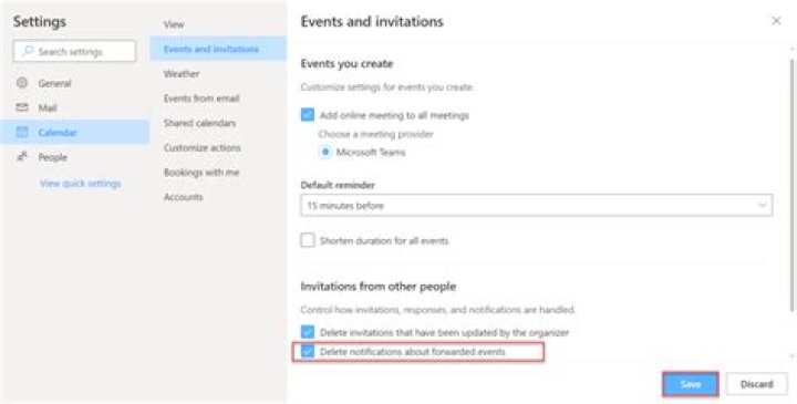 How can I save an Outlook forwarded meeting invitation?