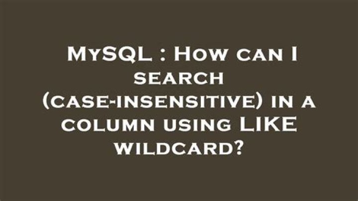 How can I search (case-insensitive) in a column using LIKE wildcard?