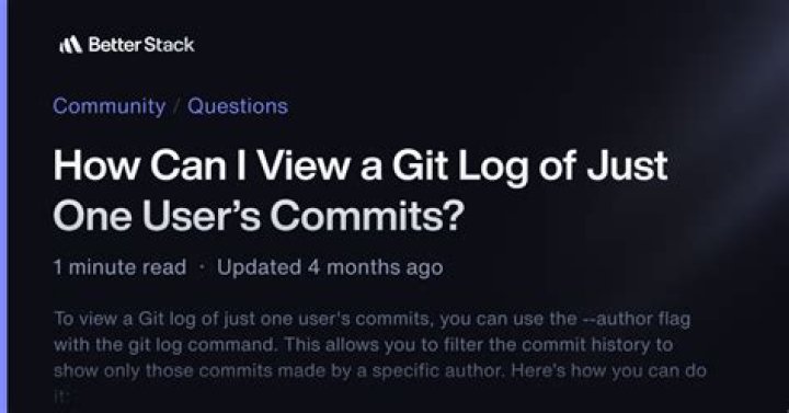 How can I view a git log of just one user's commits?