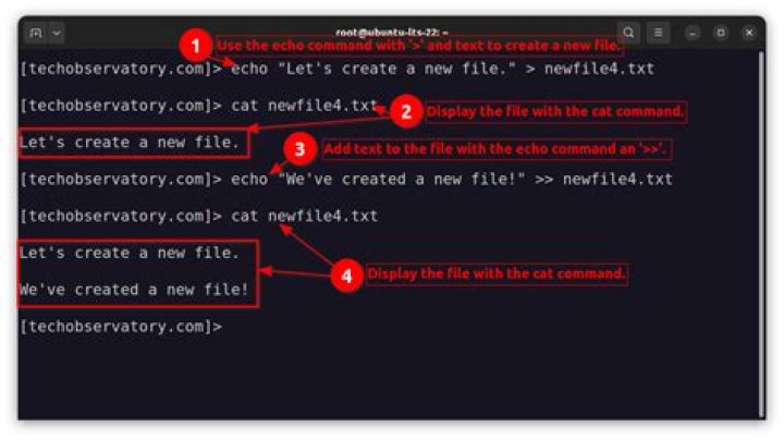 How can I write and append using echo command to a file