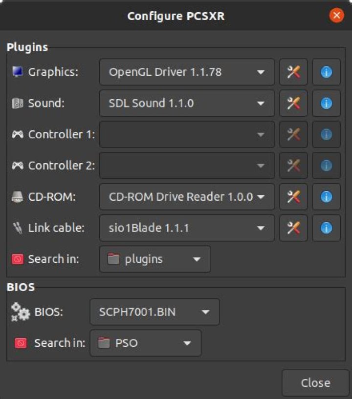 How can make the controler configuration window show in pcsxr?