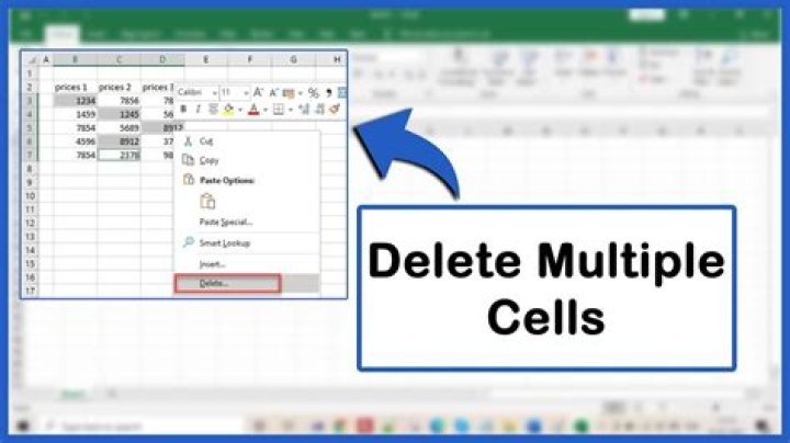 How can you delete the contents of multiple cells at the same time in Excel? I am using a PC with an Apple keyboard