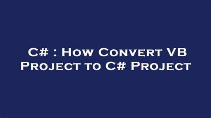 How Convert VB Project to C# Project [closed]