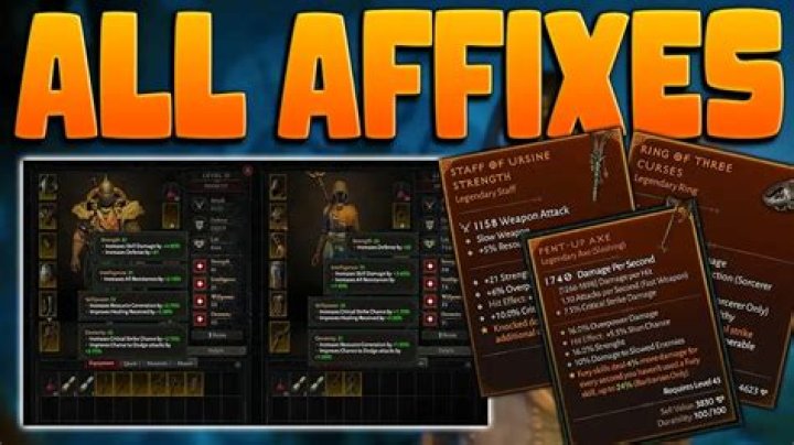 How do affixes work in Diablo 2?