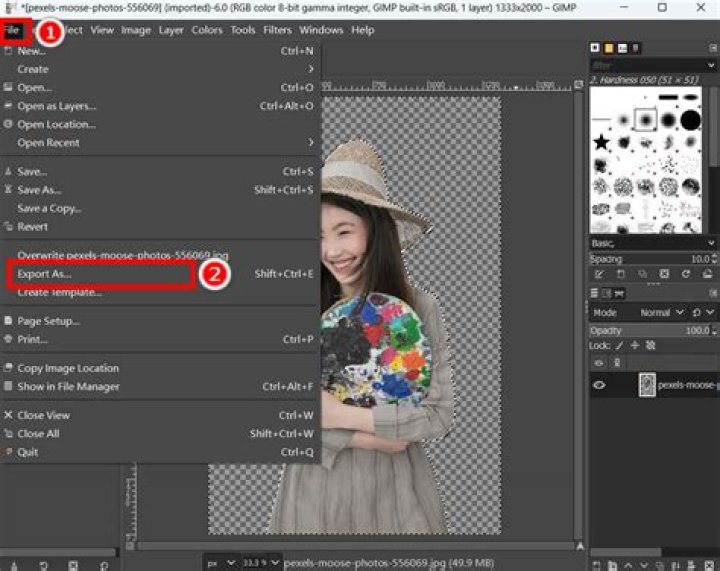 How do I add a background to a transparent png in gimp?