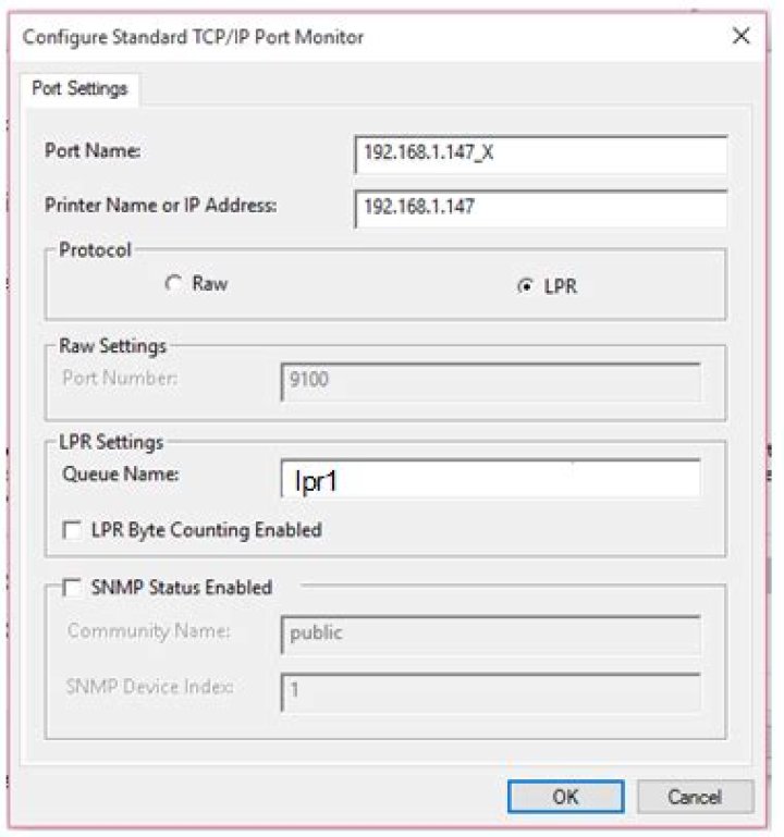 How do I add a standard TCP/IP printer port from a command line?