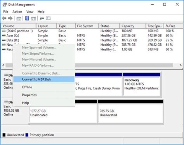 How do I change my disk from GPT to MBR (Without destruction of data)?