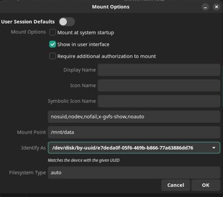 How do I change the automount point?