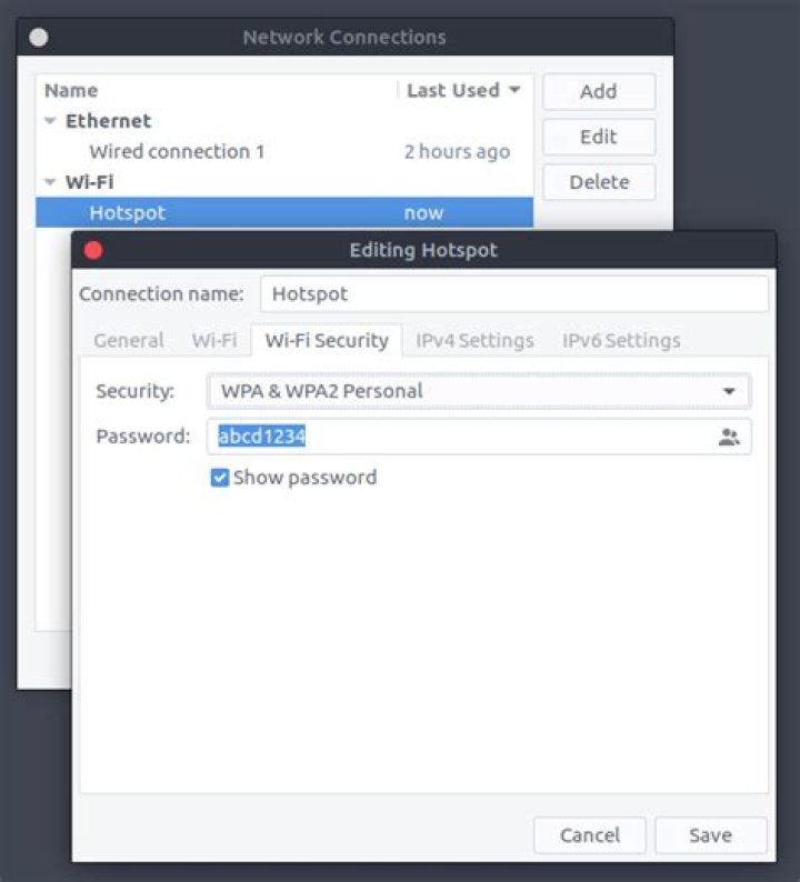 How do I change Wi-Fi Hotspot settings in Ubuntu with GNOME 3?