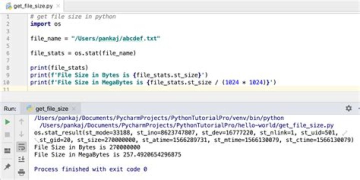 How do I check file size in Python?
