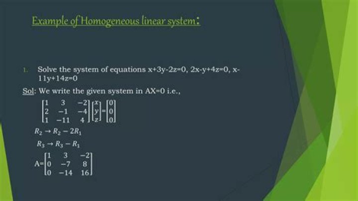 How do I complete solving this homogeneous system of linear equations using Gaussian elimination?
