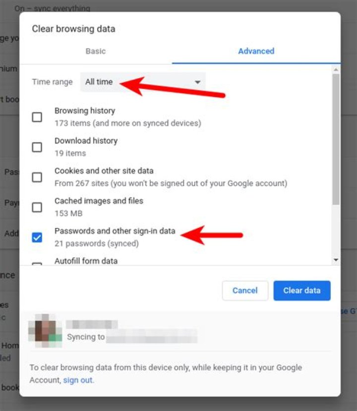 How do I delete ALL Chrome/Google Account stored website passwords at once?