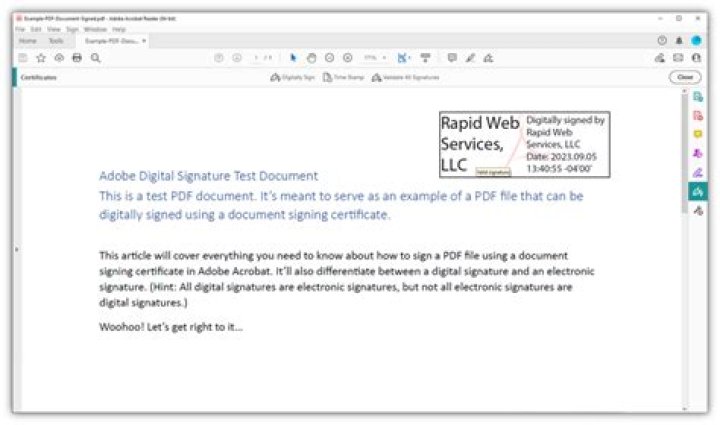 How do I digitally sign a PDF with a S/MIME certificate?