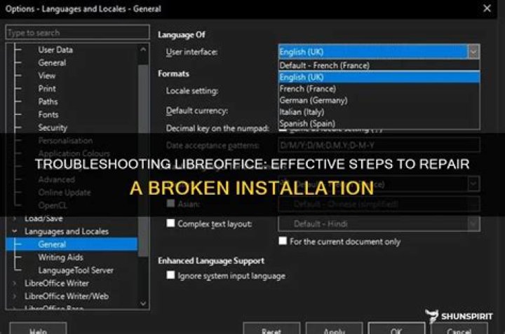 How do I fix broken LibreOffice packages