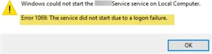 How do I fix the error:1069 - The service did not start due to logon failure?