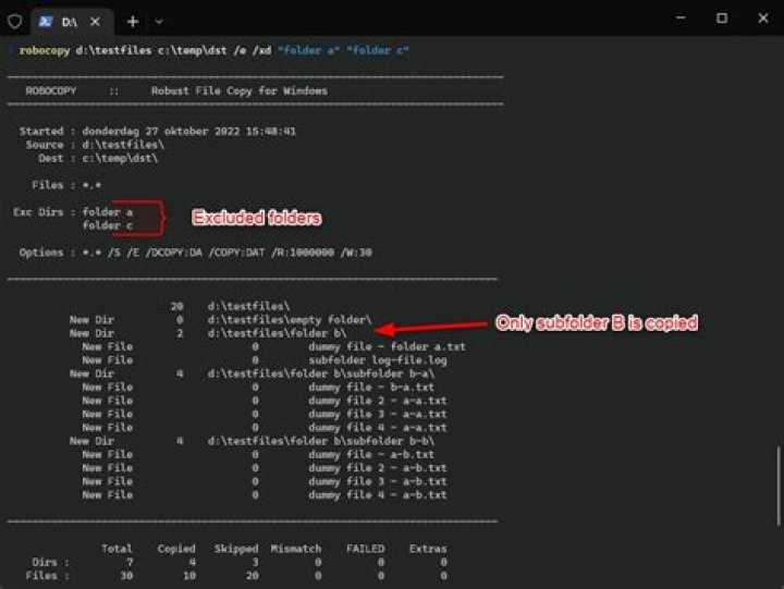 How do I force Robocopy to overwrite files?