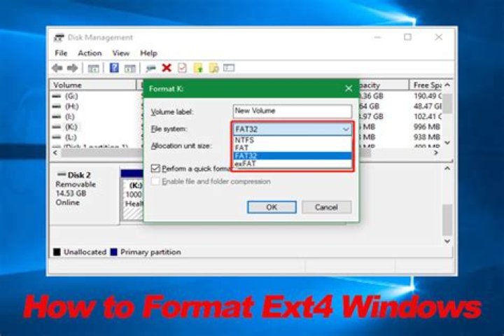 How do I format a drive as EXT4 on Windows 7?