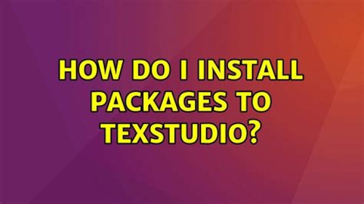 How do I install packages to TeXstudio?