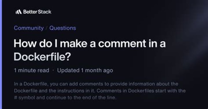 How do I make a comment in a Dockerfile?