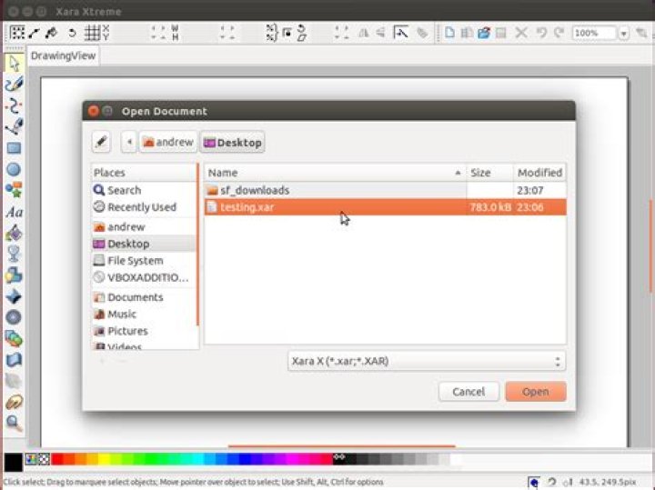 How do I open Xara Extreme files on Ubuntu 15.10?