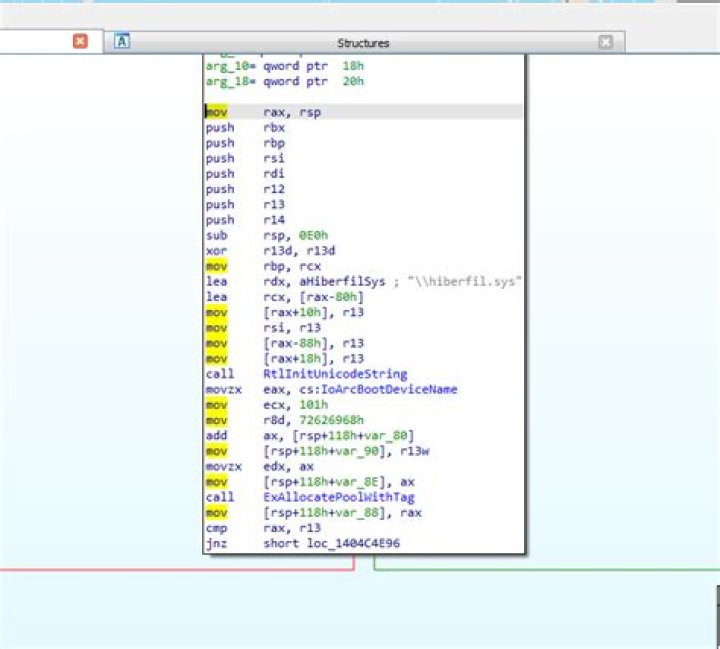 How do I patch NTOSKrnl.exe (or DLL, whichever applies to AMD system) to change drive/volume of hiberfil.sys in PopCreateHiberFile?