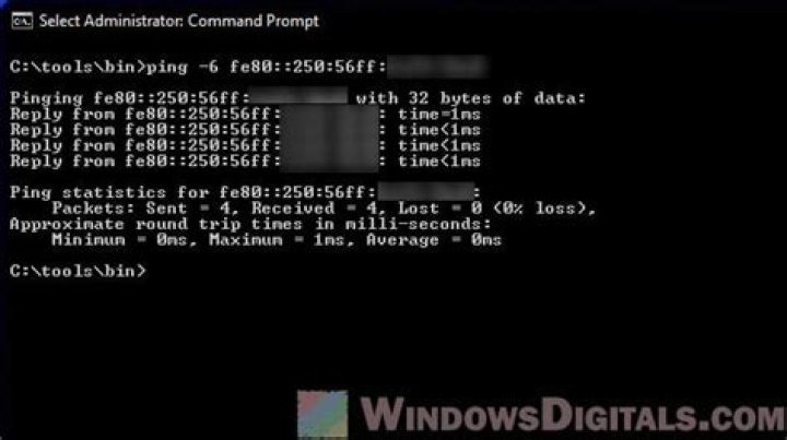 How do I ping localhost using IPv6?