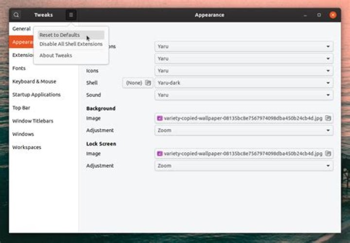 How do I reset GNOME to the defaults?