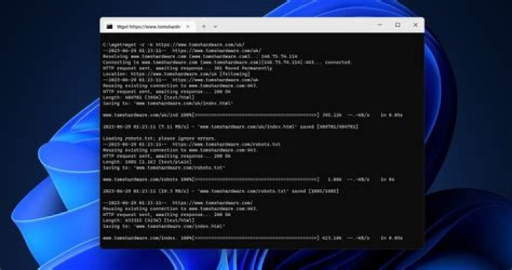 How do I restart a wget download?
