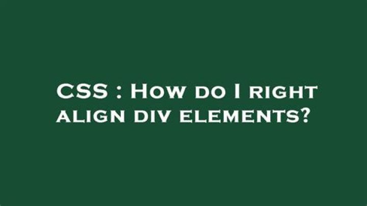 How do I right align div elements?