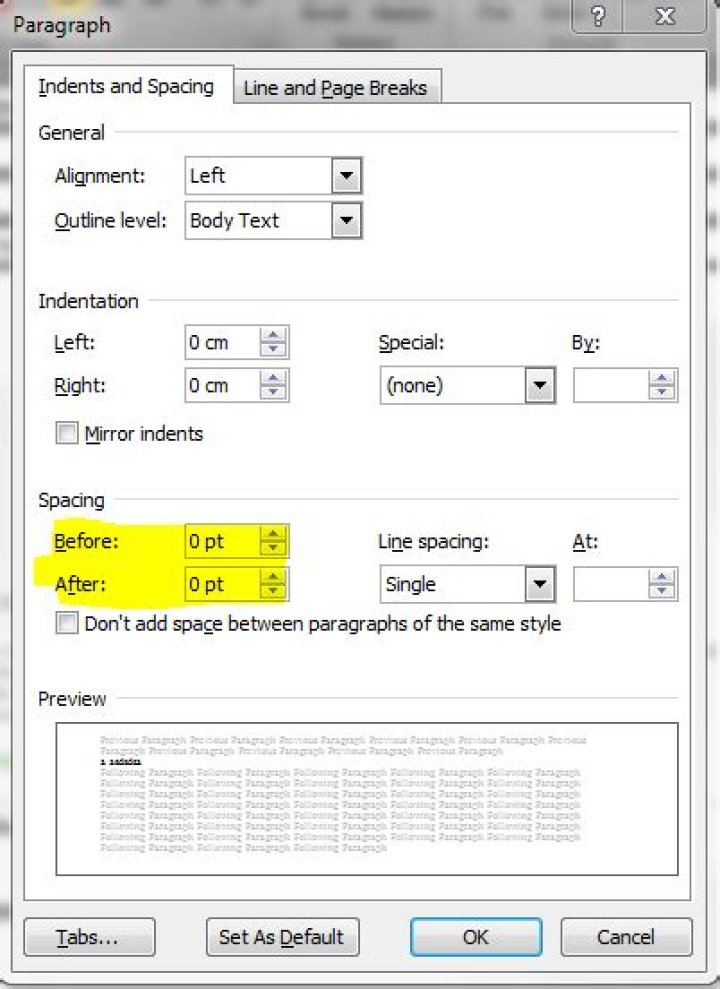 How do I set a preferred spacing in Outlook for replying to emails?