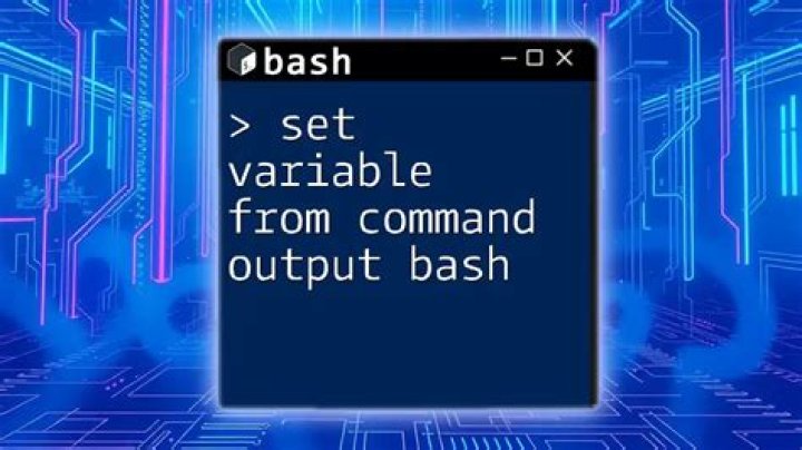 How do I set a variable to the output of a command in Bash?