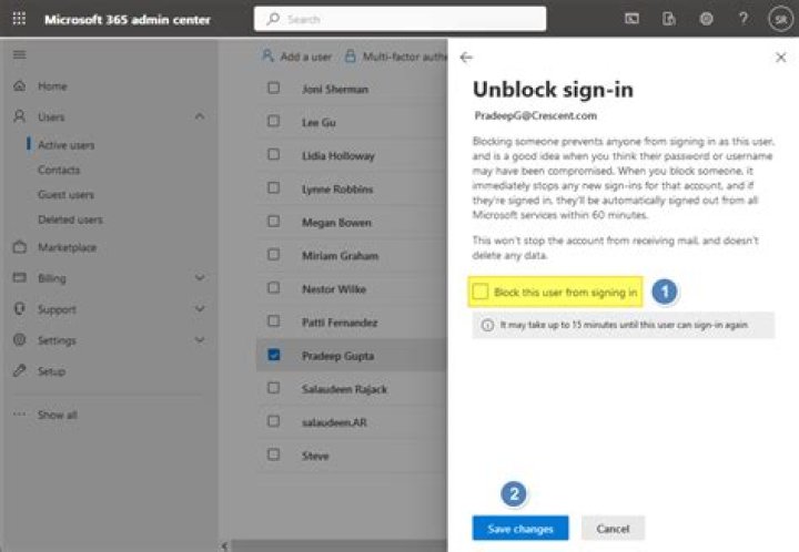How do I unlock a user account?
