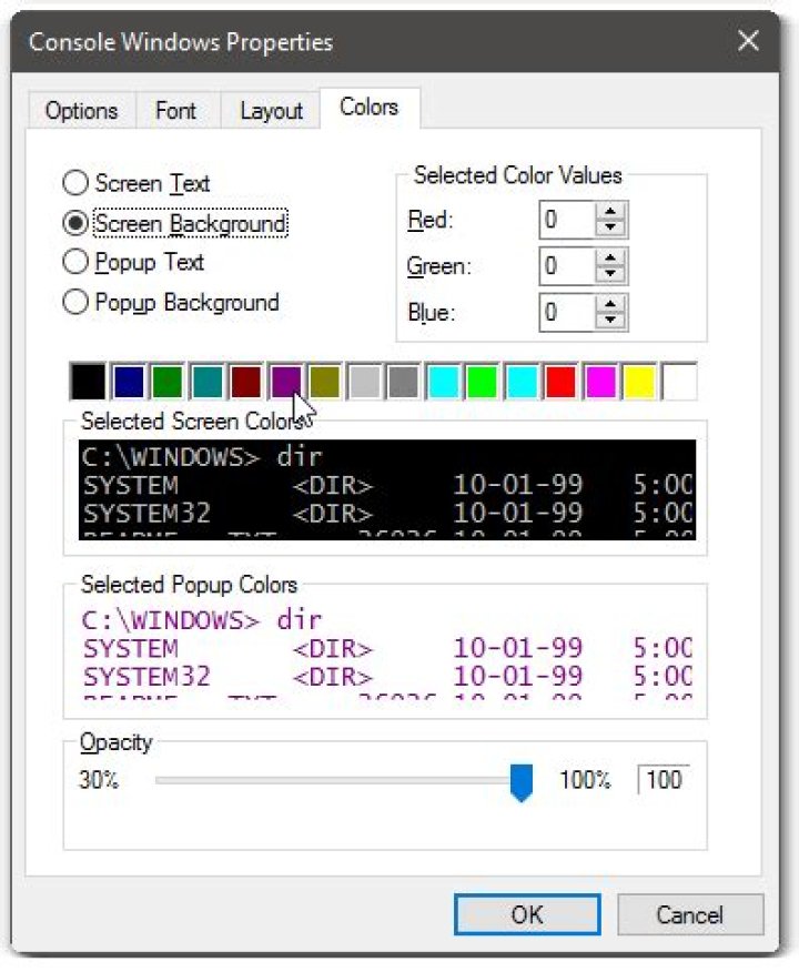 How do you change the color scheme in bash on Ubuntu for Windows?