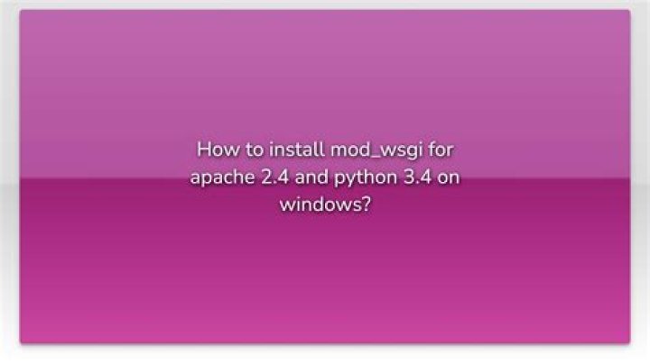 How do you install mod_wsgi?