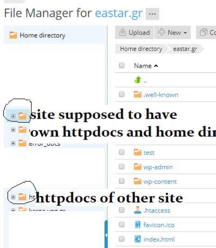 How do you make a new website at plesk at httpdocs