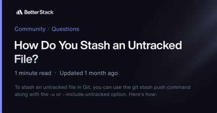 How do you stash an untracked file?
