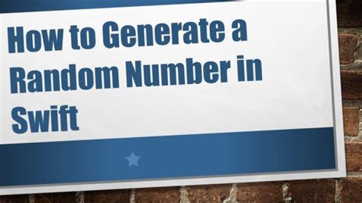 How does one generate a random number in Swift?