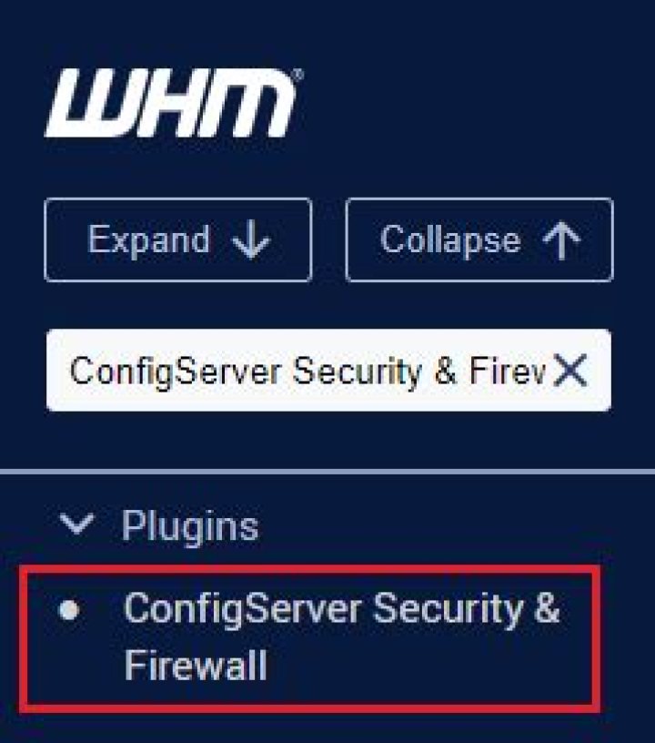 how to access WHM firewall config