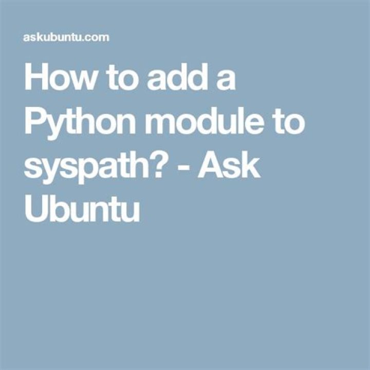 How to add a Python module to syspath?
