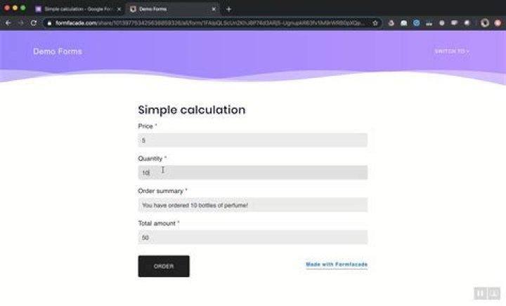 How to add a simple calculated field to a google form?