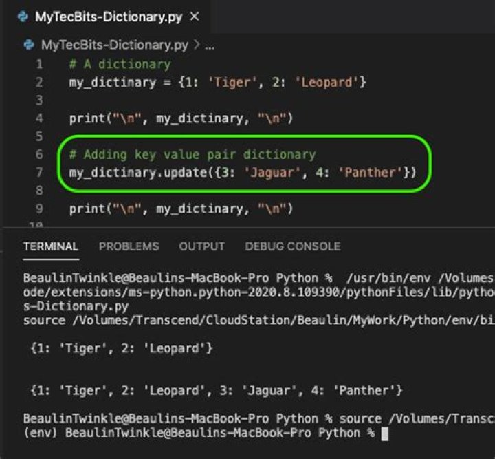 How to add key,value pair to dictionary? [duplicate]