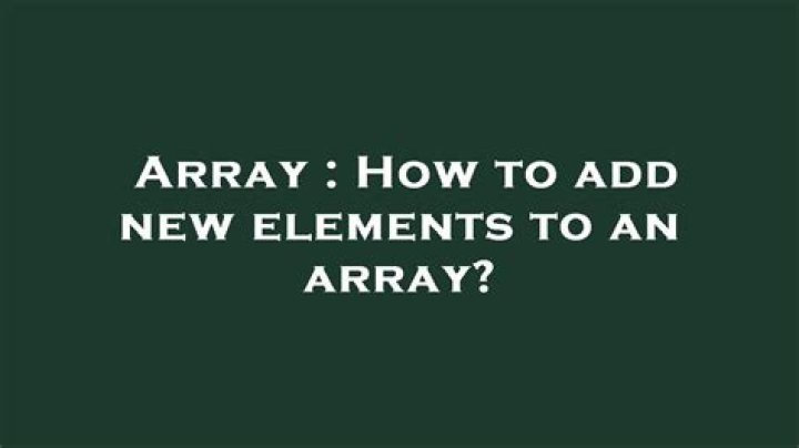 How to add new elements to an array?