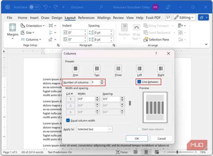 How to add spacing between columns?